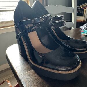 Black Patent Leather Mary Jane Heels